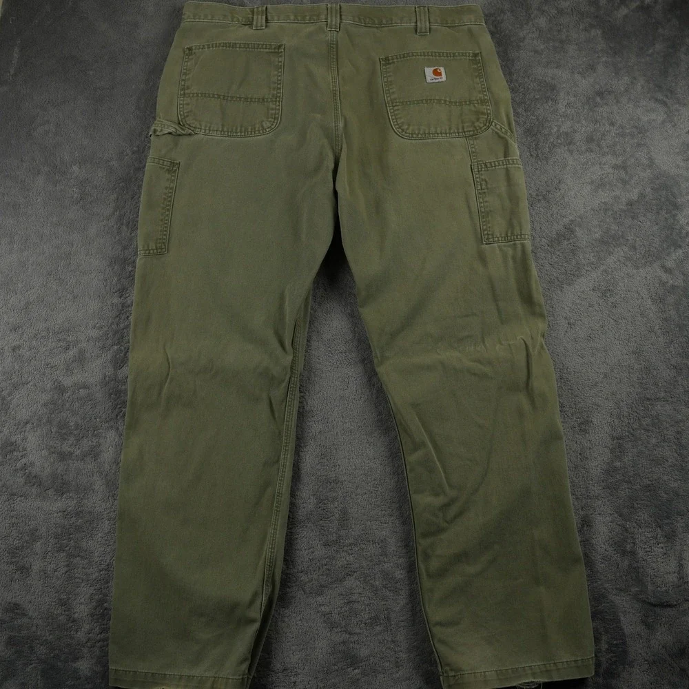 Carhartt Carpenter Pants Mens 40x31 Green Relaxed‎ Fit Canvas Utility Workwear